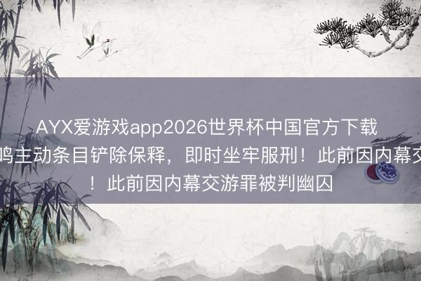 AYX爱游戏app2026世界杯中国官方下载 80岁港星黄百鸣主动条目铲除保释,即时坐牢服刑!此前因内幕交游罪被判幽囚